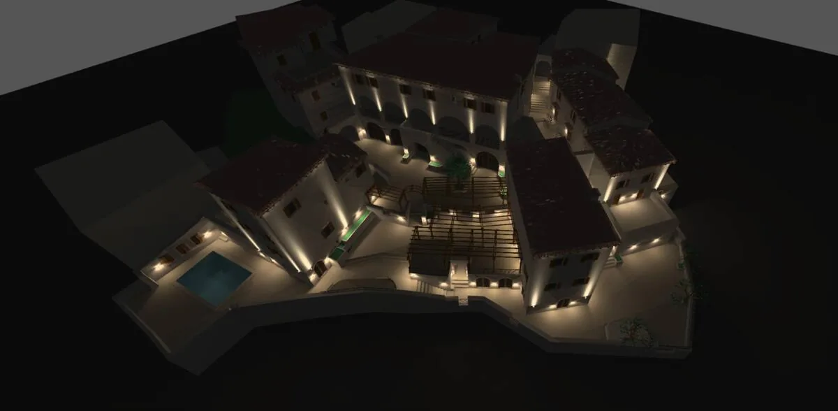 Palata Venecija facade lighting — DIALux render