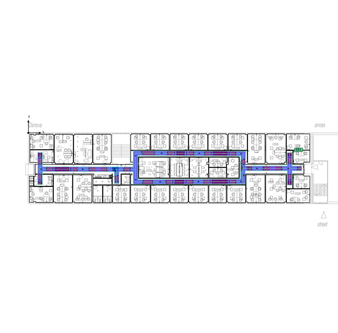 Escape route emergency lighting calculation — DIALux
