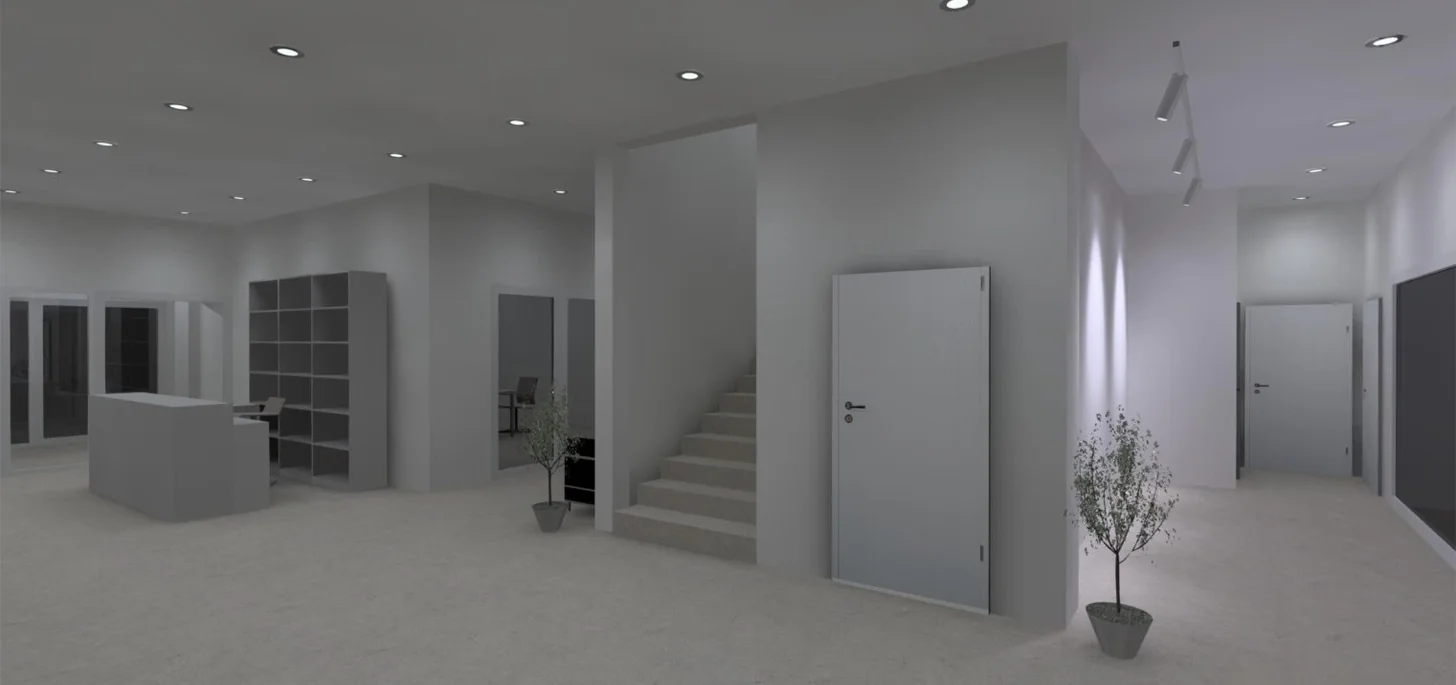 Hol i komunikacije sa downlight rasvetom
